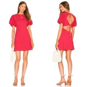 Free People Apricot Rose Mini Dress eyelet strawberry spritz medium